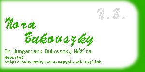 nora bukovszky business card